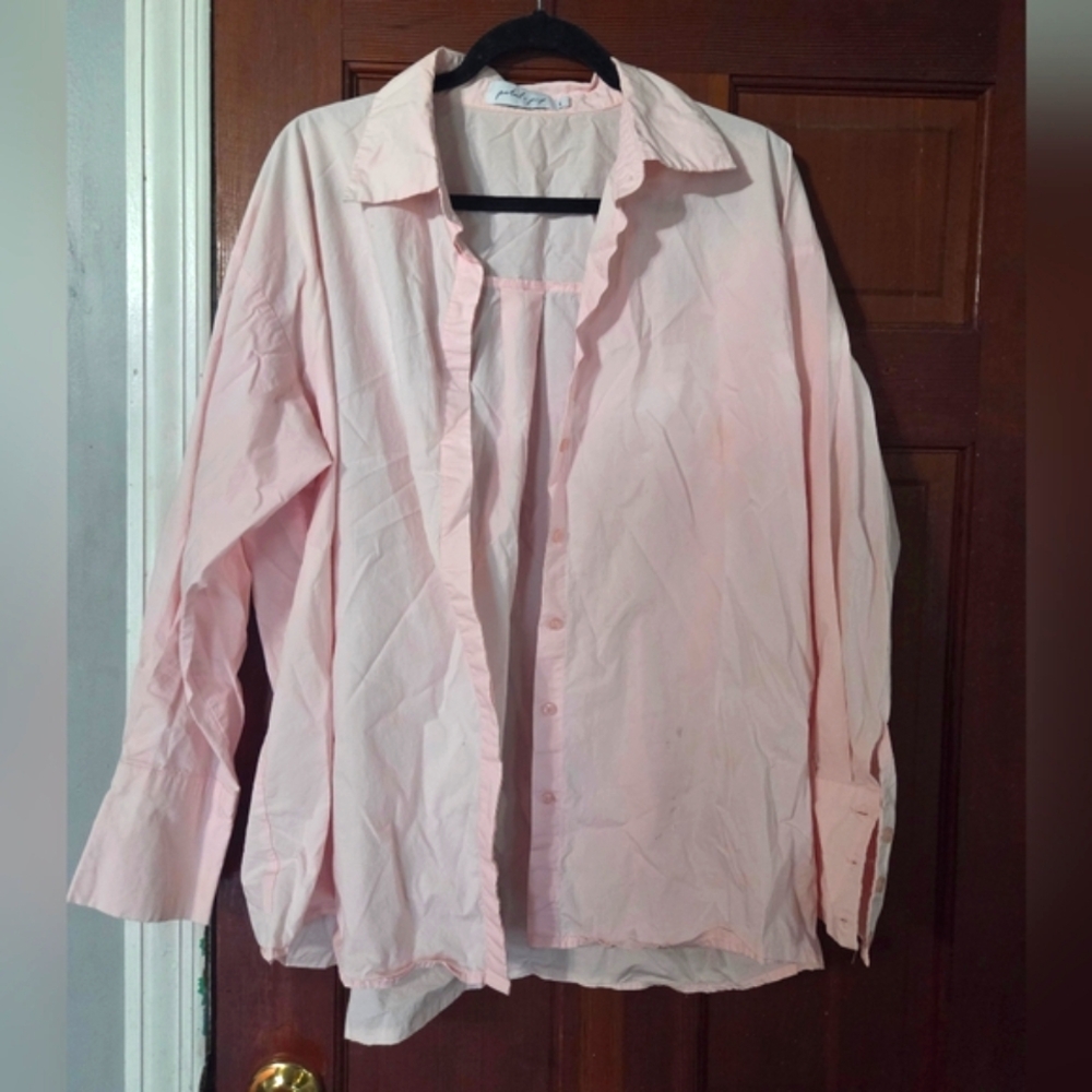 2/$5 Petal & Pup Baby Pink Oversized Button Down Shirt